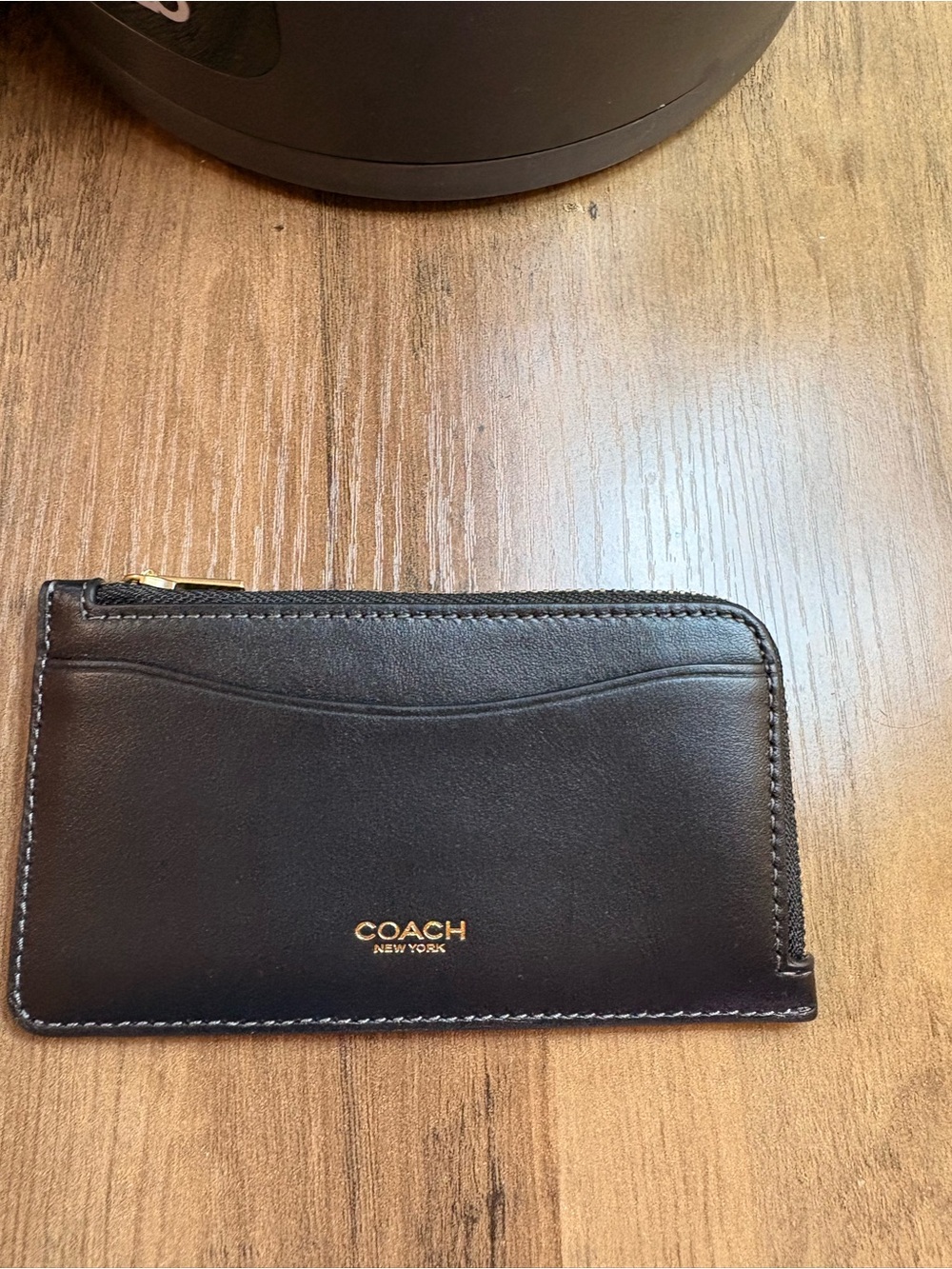 Coach New York zip card case black
